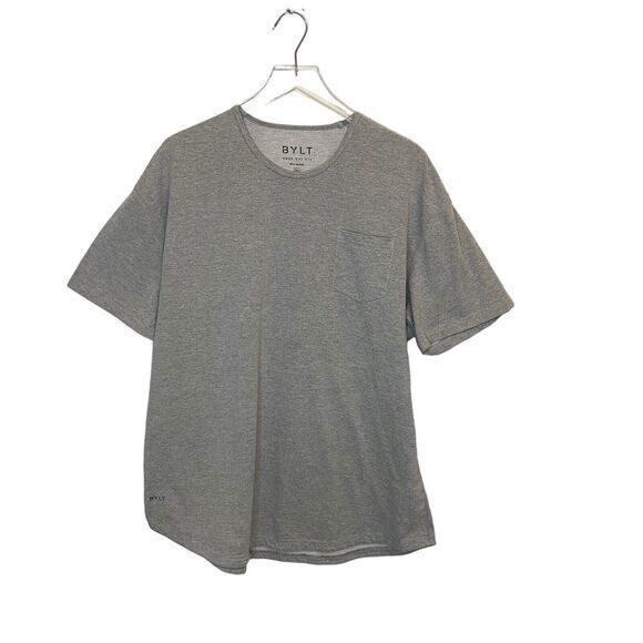 BYLT Drop Cut Short Sleeve Pocket Crewneck T- Shirt Men’s XXL Gray BYLT Blend - Picture 1 of 6